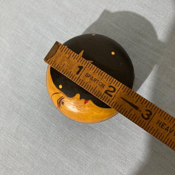 Celestial Moon And Stars Hand Painted Round Wood Trinket Box - Picture 8 of 8